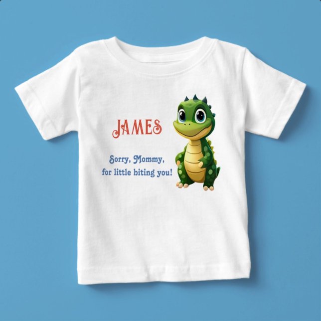 Sorry Mommy für wenig beißen Sie Individuelle Name Baby T-shirt (Sorry Mommy for little biting you)