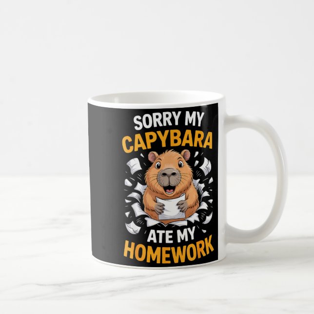 Sorry My Capybara Ate My Homework Funny Rodent  Kaffeetasse (Rechts)