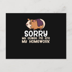 Sorry My Guinea Pig Ate my Homework Cute Pet Postkarte