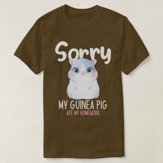 Sorry My Guinea Pig Ate My Homework, Funny Back To T-Shirt (Design vorne)