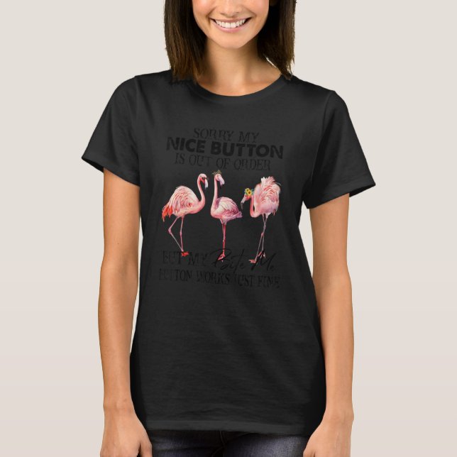 Sorry My Nice Button Is Out Of Order  Flamingo T-Shirt (Vorderseite)