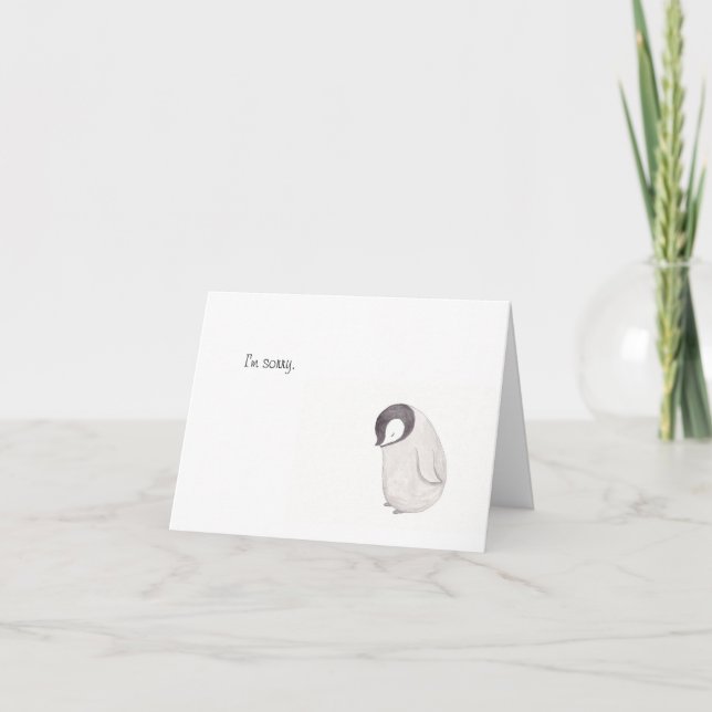 Sorry Niedliche Pinguin Card von MiKa Art Karte (Vorderseite)