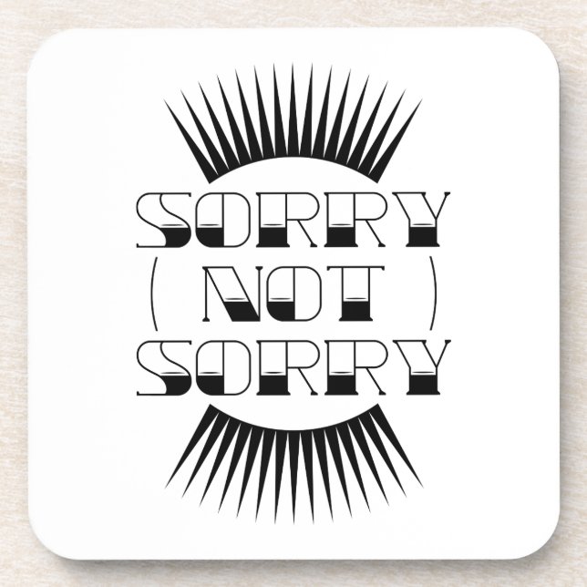 Sorry Not Retro Typografie Getränkeuntersetzer (Vorderseite)