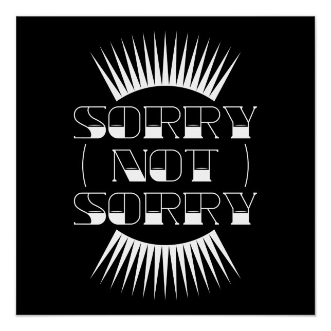 Sorry Not Retro Typografie Poster (Vorderseite)