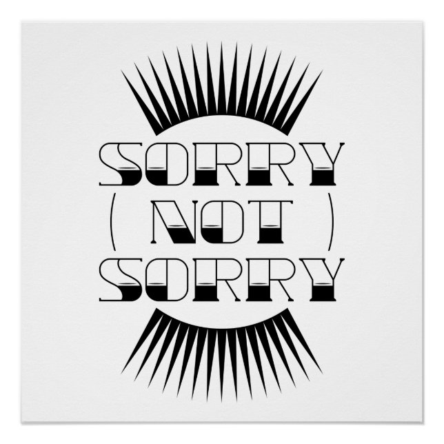 Sorry Not Retro Typografie Poster (Vorderseite)