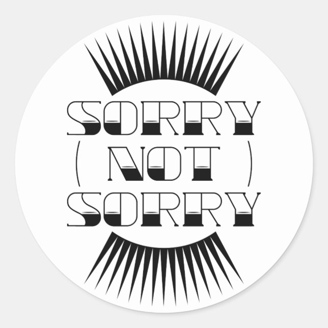 Sorry Not Retro Typografie Runder Aufkleber (Vorderseite)