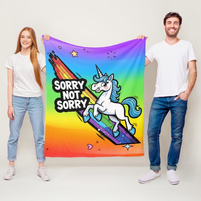 Sorry Not Sorry Einhorn Fleece Decke (Beispiel)