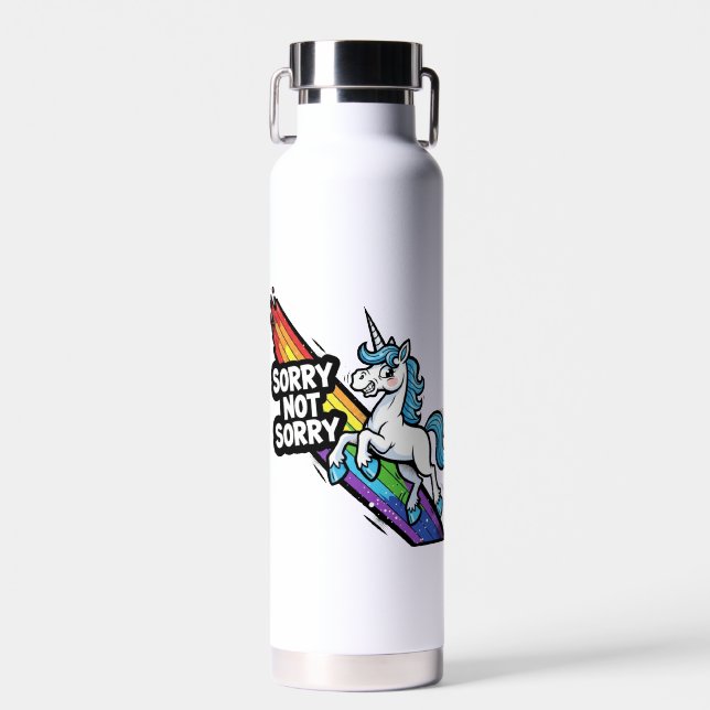 Sorry not Sorry Einhorn Isolierflasche Trinkflasche (Vorne)