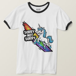Sorry not Sorry Einhorn Klingelring T-Shirt