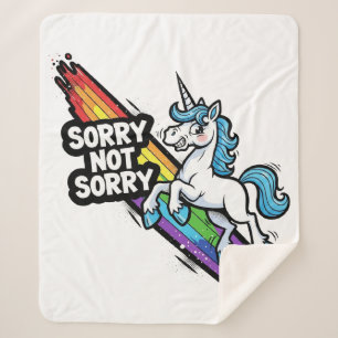 Sorry Not Sorry Einhorn Sherpa Decke Sherpadecke