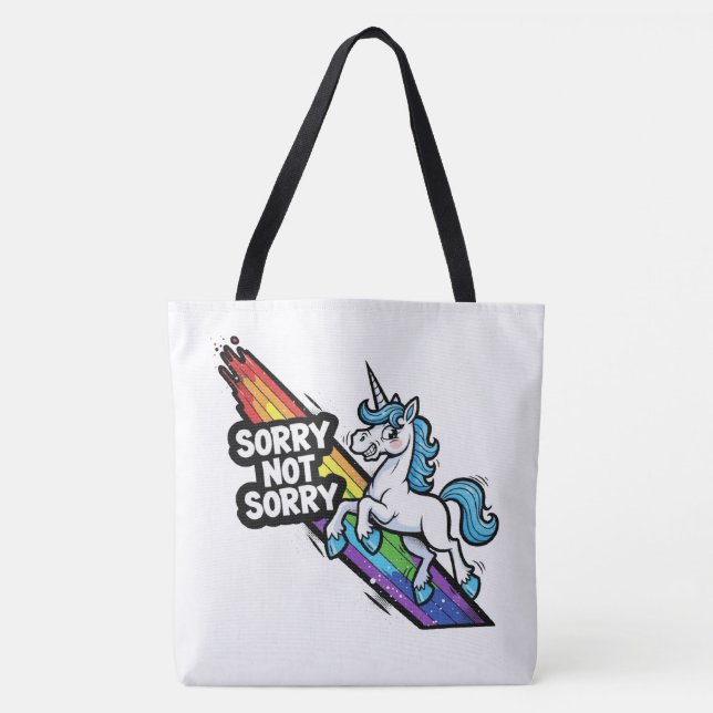 Sorry not Sorry Einhorn-Tragetasche (Vorderseite)