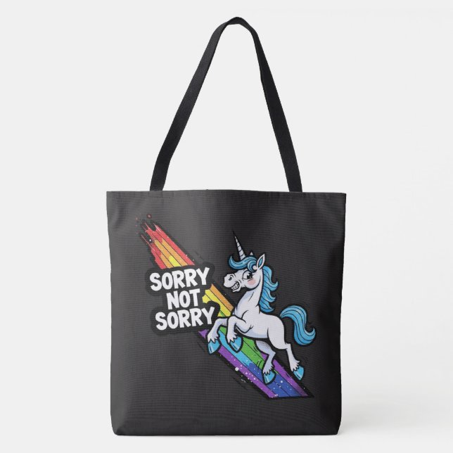 Sorry not Sorry Einhorn-Tragetasche (Vorderseite)