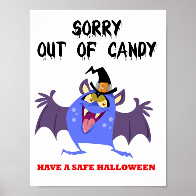 Sorry Out Halloween Candy Blue Vampire Monster Poster (Vorne)