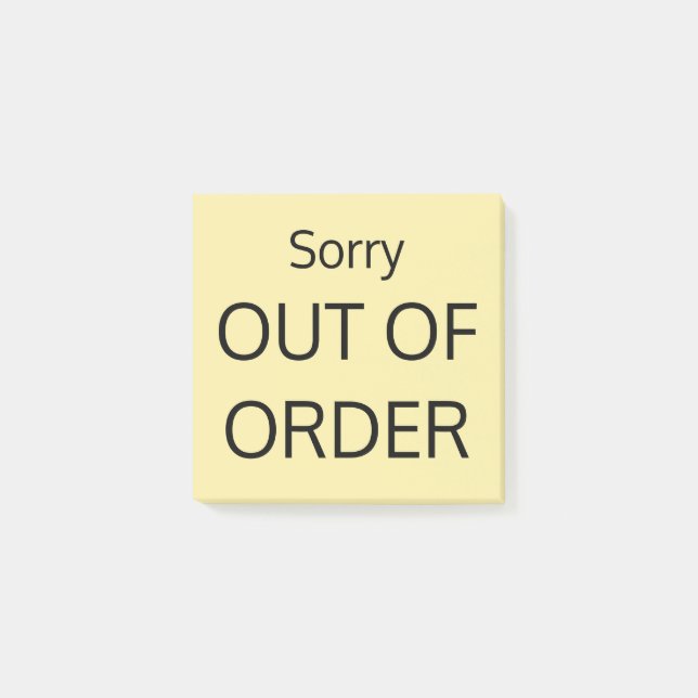 Sorry OUT ORDER Post-it Klebezettel (Vorderseite)