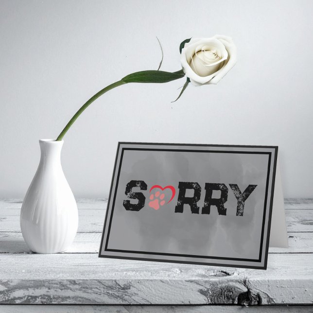 Sorry – Pet Sympathy with Heart Paw Print Karte (Von Creator hochgeladen)