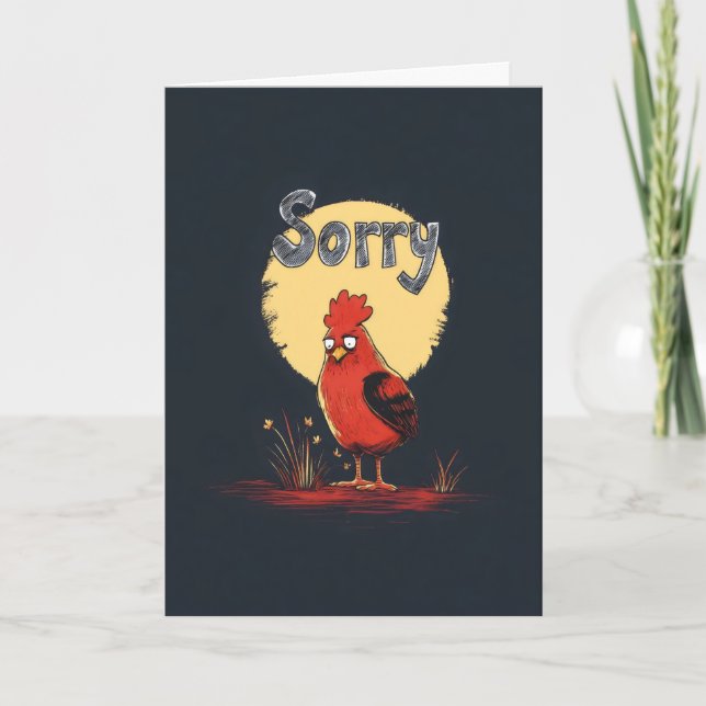 Sorry Sad Rooster Feiertagskarte (Vorderseite)