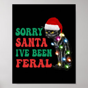 Sorry Santa Ich war Feral Fun Cat Christmas Ligh Poster