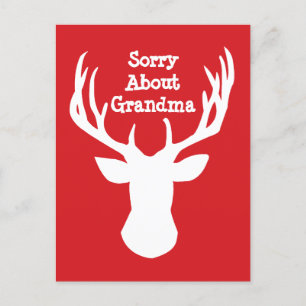 Sorry über Oma Christmas Rentier Postcard Postkarte