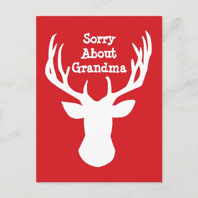 Sorry über Oma Christmas Rentier Postcard Postkarte (Vorderseite)