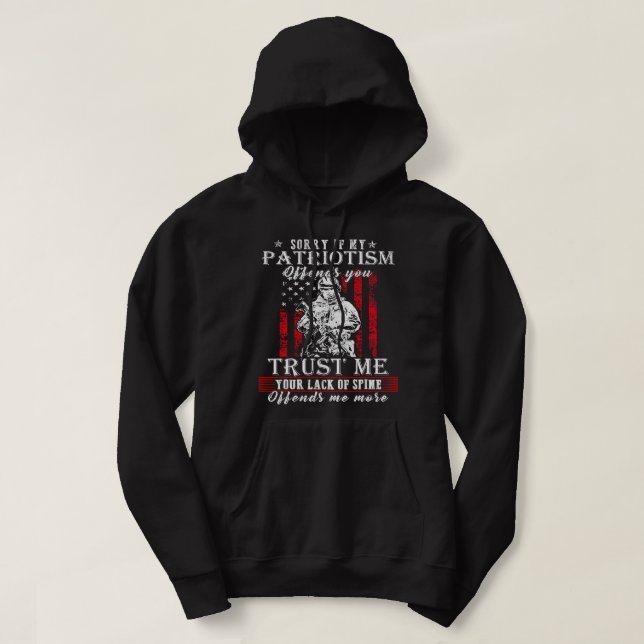 Sorry, wenn mein Patriotismus Ihnen Veteran Gesche Hoodie (Design vorne)