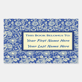 Sorta Blue Calico Personalisierte Buchzeichen Rechteckiger Aufkleber