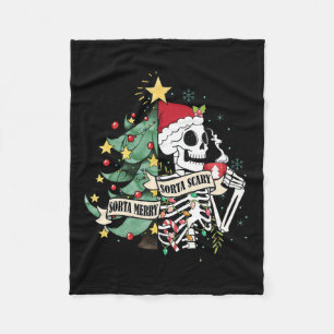 Sorta Merry Sorta Beängstigend Skeleton Hot Cocoa Fleecedecke
