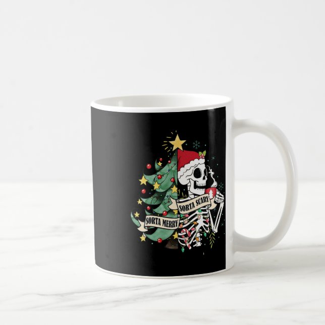 Sorta Merry Sorta Beängstigend Skeleton Hot Cocoa  Kaffeetasse (Rechts)