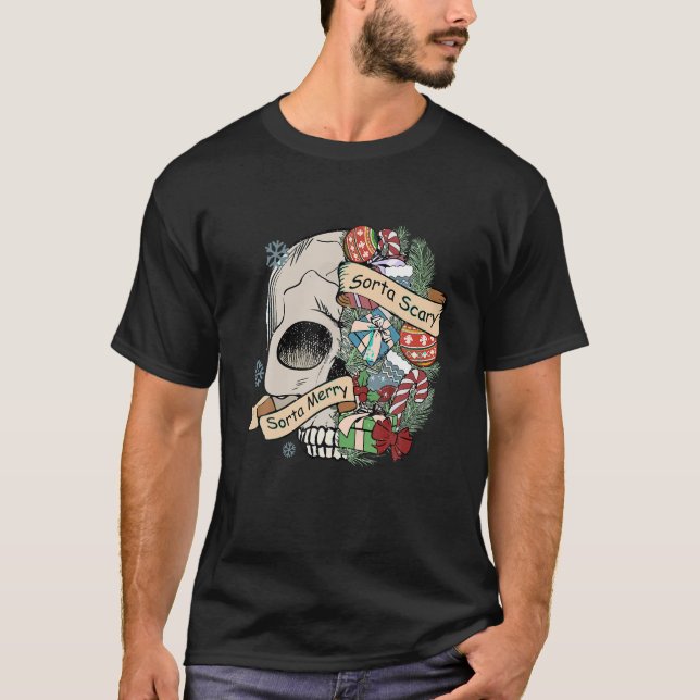 Sorta Merry Sorta Beängstigend Spooky Christmas Go T-Shirt (Vorderseite)
