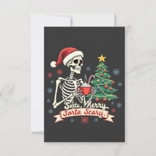 Sorta Merry Sorta Beängstigend Spooky Skeleton Xma Dankeskarte