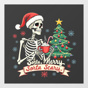 Sorta Merry Sorta Beängstigend Spooky Skeleton Xma Fensteraufkleber