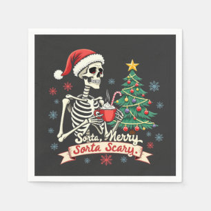 Sorta Merry Sorta Beängstigend Spooky Skeleton Xma Serviette