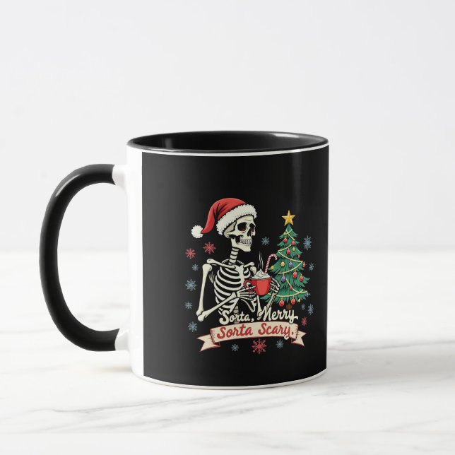 Sorta Merry Sorta Beängstigend Spooky Skeleton Xma Tasse (Links)