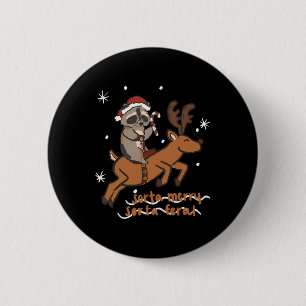 Sorta Merry Sorta Feral Funny Raccoon Weihnachten Button
