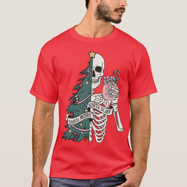 Sorta Scary Sorta Merry Christmas T-Shirt (Vorderseite)