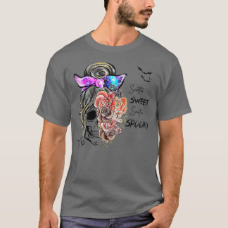 Sorta Sweet Sorta Spooky Blume Messy Bun Funny m T-Shirt