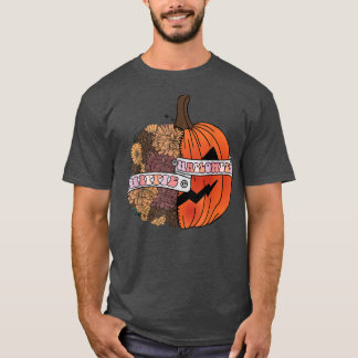 Sorta Sweet Sorta Spooky Blume Pumpkin Hippie Hal T-Shirt