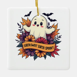 Sorta Sweet Sorta Spooky Halloween Ghost Fall Lieb Keramikornament