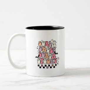 Sorta Sweet Sorta Spooky-Halloween-Retro Groovy Zweifarbige Tasse