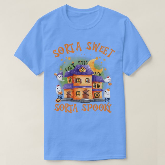 Sorta Sweet Sorta Spooky Spuk Haus T-Shirt (Design vorne)