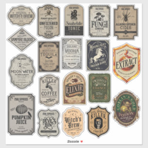 Sortenbündel mit 19 Halloween-Aufkleberetiketten Aufkleber