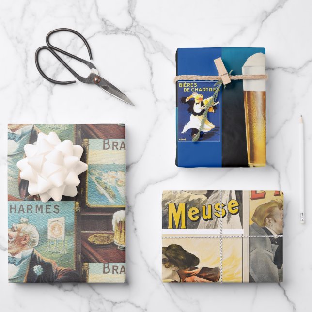 Sortenpaket mit drei (3) Designs Geschenkpapier Set (Vorderseite)