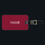 Sortieren des Namens minimalistisch burgundy weiß Gepäckanhänger<br><div class="desc">Passen Sie den Namen minimalistisch Bordeaux White Luggage Tag an,  personalisieren Sie ihn mit Ihrem Namen</div>