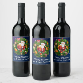 Sortieren Sie das Weihnachtsweinlabel Weinetikett