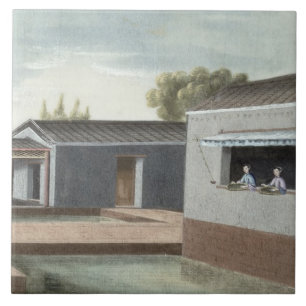 Sortieren von Tee (w/c auf Papier) 2 Fliese