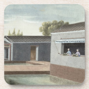 Sortieren von Tee (w/c auf Papier) 2 Getränkeuntersetzer