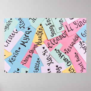 Sortierte Farbe der Namenskarten Poster