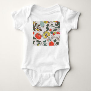 Sortierte Früchte, farbenfrohe, nahtlose Muster. Baby Strampler