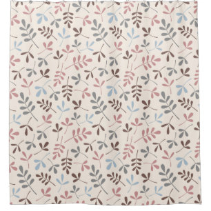 Sortierter Blättergrauer Taupe blaues rosa Crm Pt Duschvorhang