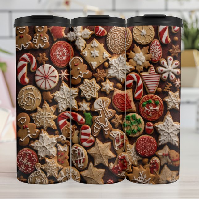 Sortiertes Weihnachtsplätzchen-Muster Thermosbecher (Von Creator hochgeladen)