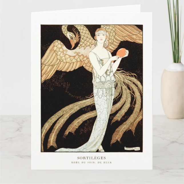 Sortilèges: Abend von George Barbier Dankeskarte (Vorderseite)